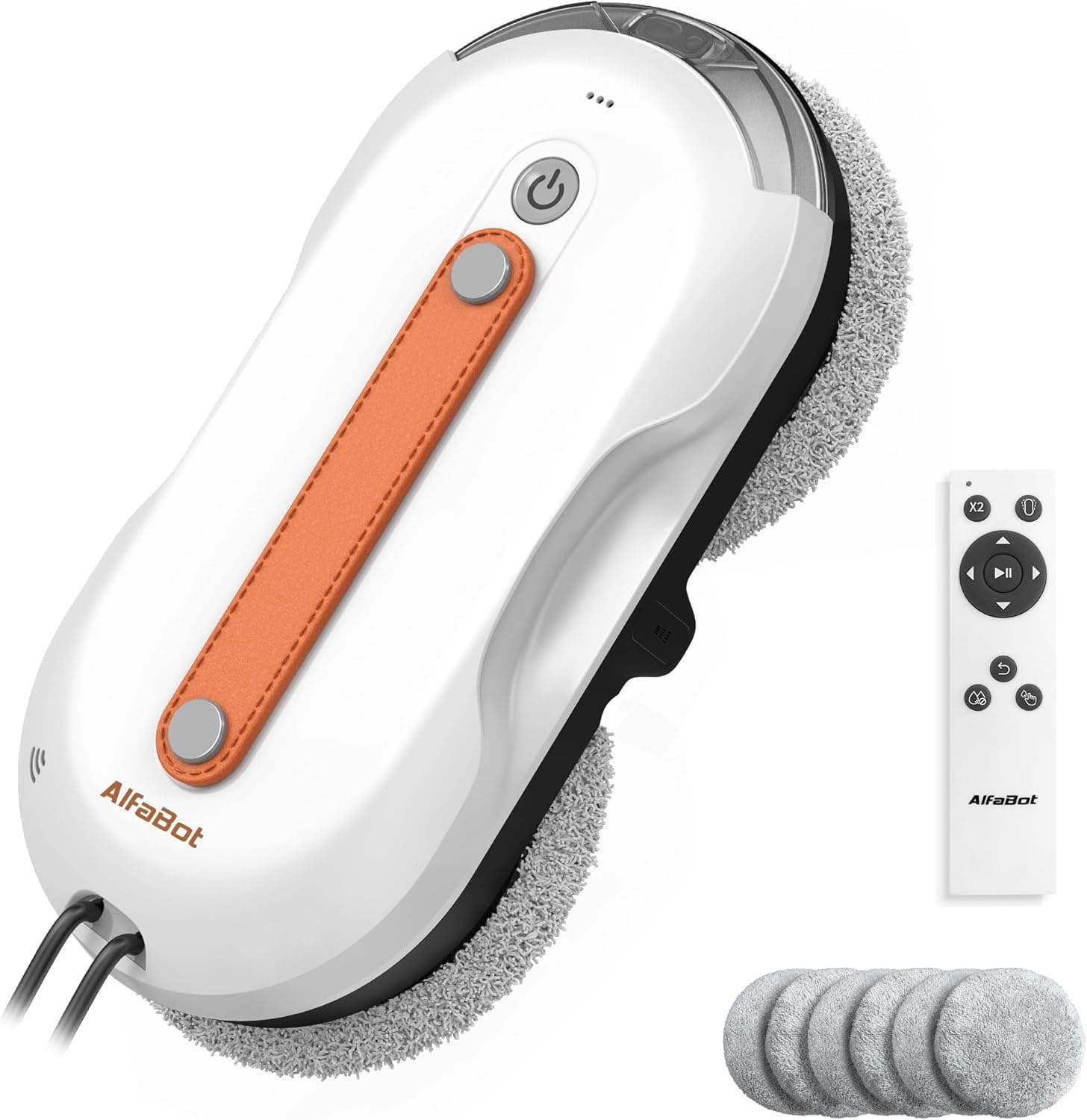 AlfaBot X7 Pro - Robot Limpeza inteligente de aventanas, limpeza sem riscas para cristais, azulejos e superfícies lisas, pulverização bilateral • tanque de água grande