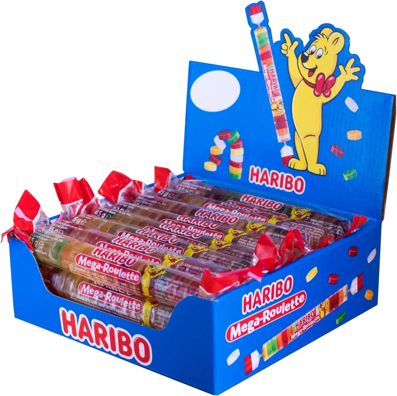 Haribo Mega Roulette | Gomas sortidas em packs de 45 g totalizando 1080 g