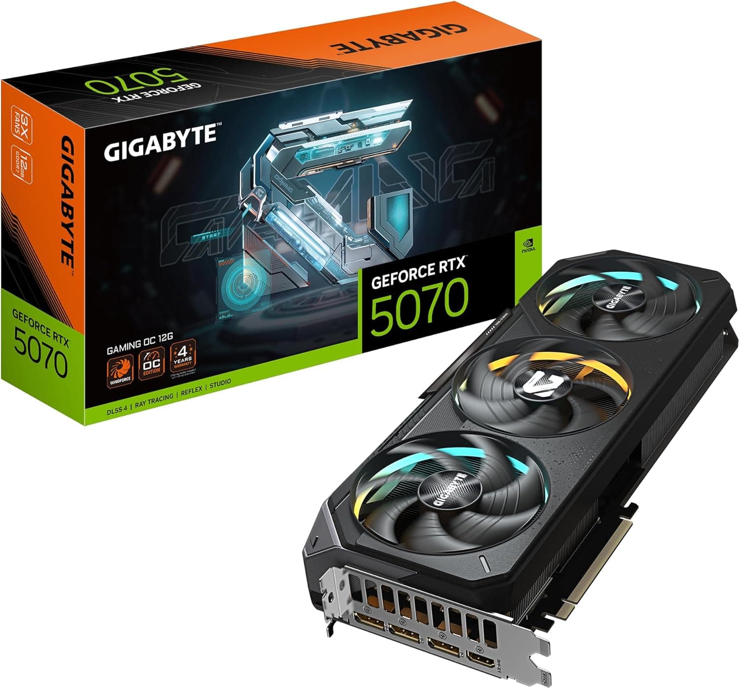 Gigabyte GeForce RTX 5070 Gaming OC 12G | Placa gráfica 12 GB GDDR7 com DLSS 4 e PCI-E 5.0