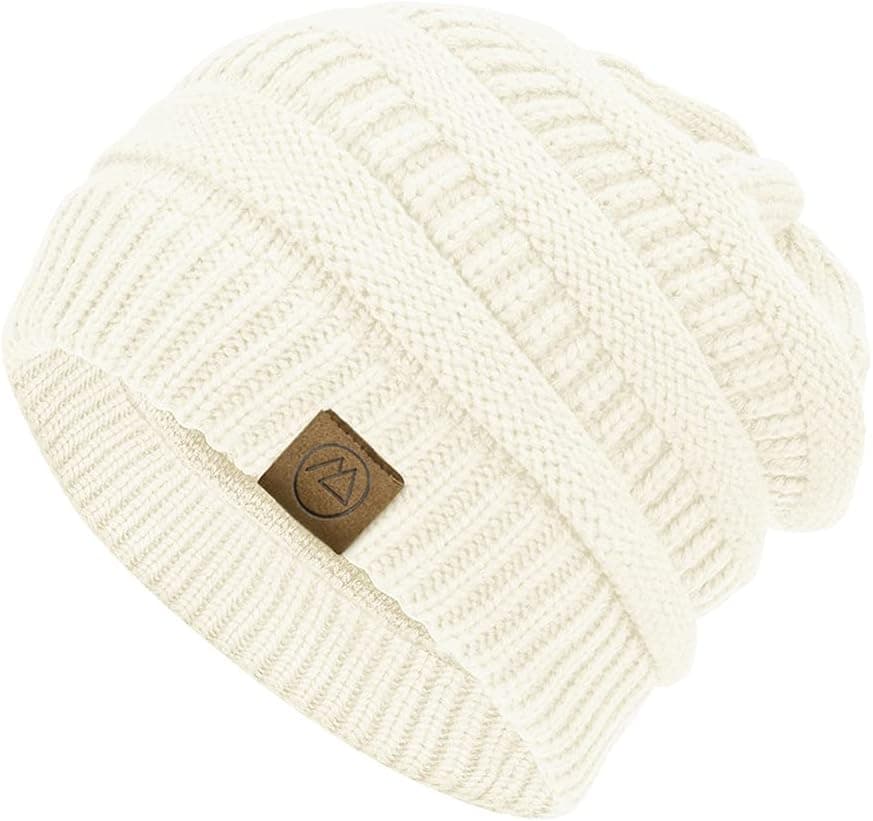 Durio Gorro de malha para mulher, gorro de inverno, gorro de malha grosso, macio