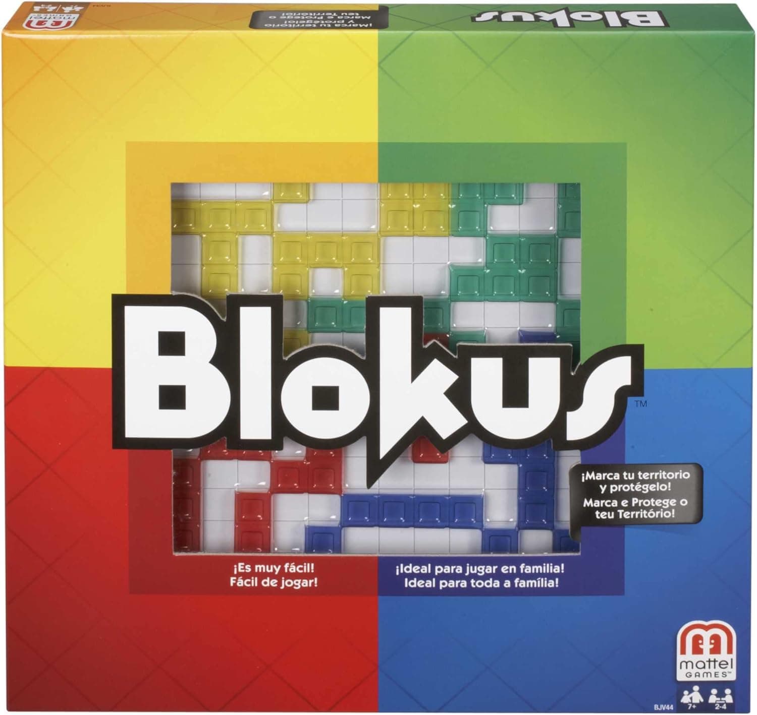 Mattel Games - Conjunto de mesa Blokus - Fácil de aprender - 21 peças de cor por jogador - Divertido - Estratégia e desafios - para toda a família - BJV44