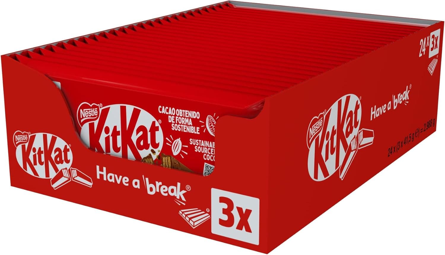 Kit Kat Chocolate com leite - barras de chocolate, 41,5g x 72