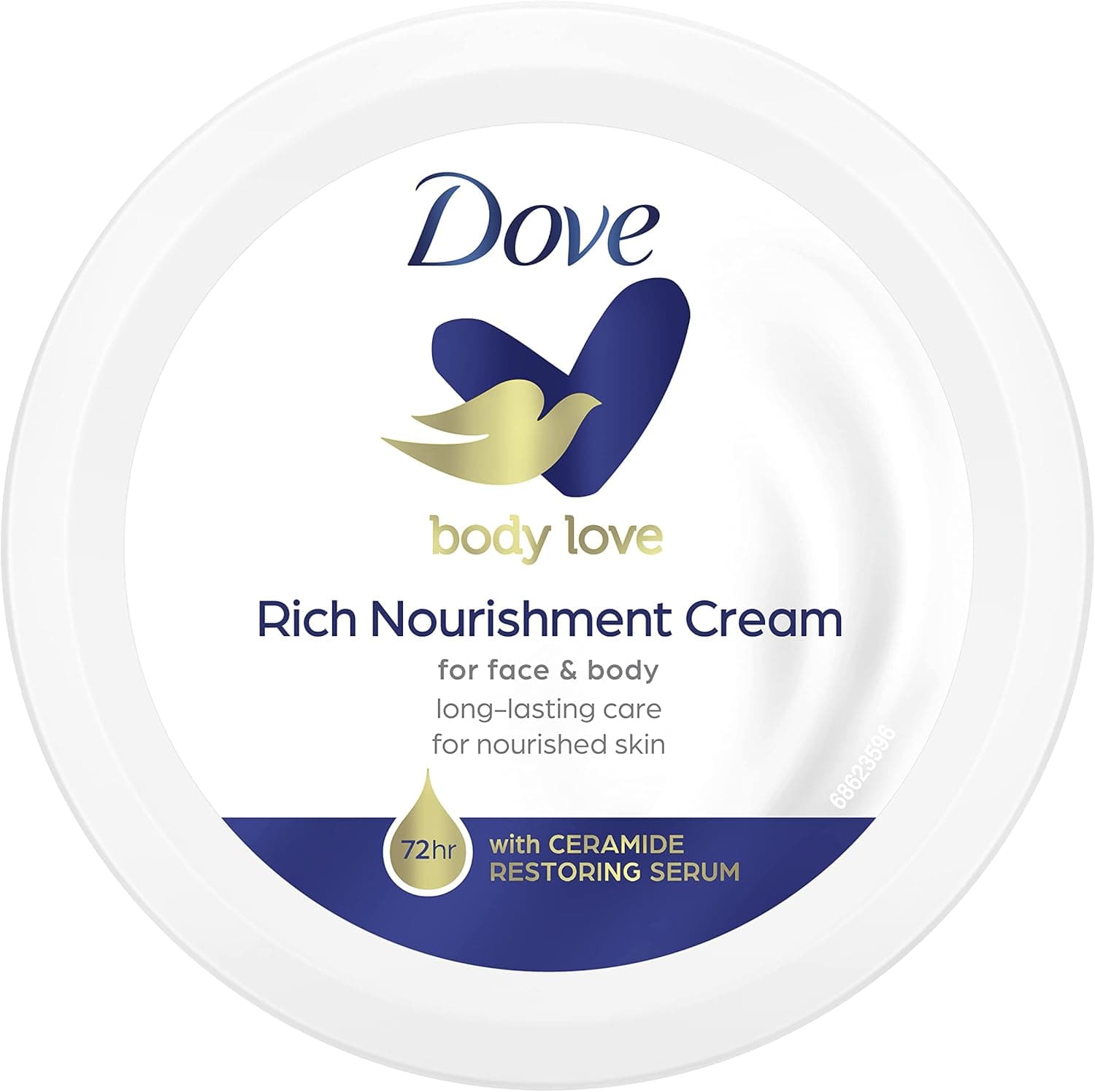 Dove Creme hidratante corporal, mãos e facial 3 em 1, nutrição intensa, longa duração de 72 h com soro restauração de cereais para todos os tipos de pele, 150 ml