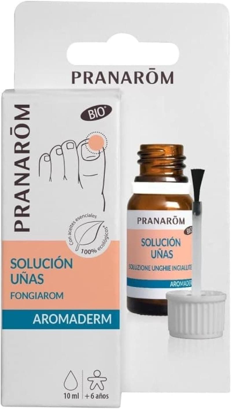 PRANAROM - Aromaderm - Solução de unhas - trata localmente a unha - com óleos essenciais puros e naturais - a unha regenera de forma natural e recupera uma aparência saudável - 10 ml