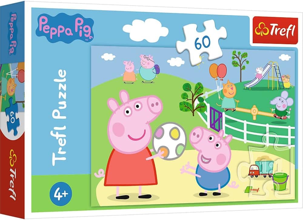 Trefl 60 peças, para crianças a partir de 4 anos puzzle de cor, a brincar com amigos, Peppa Pig, Spaß mit Freunden