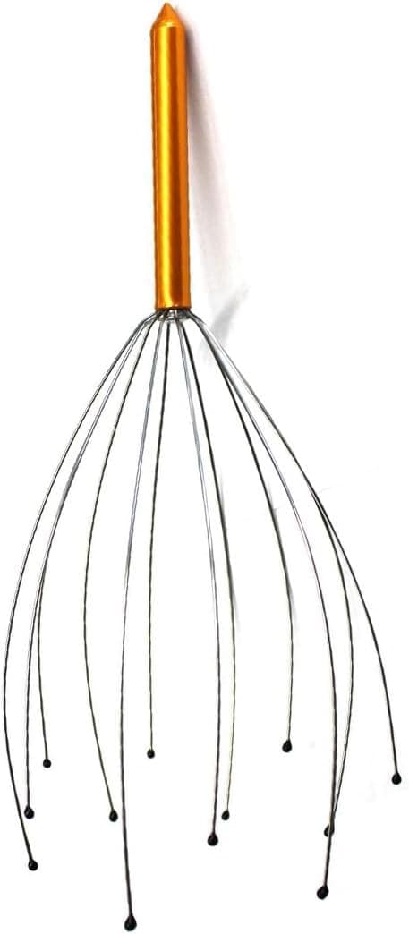 Massajador de cabeça com 12 braços massajadores para relaxar - massajador para couro cabeludo ideal para dores de cabeça de metal