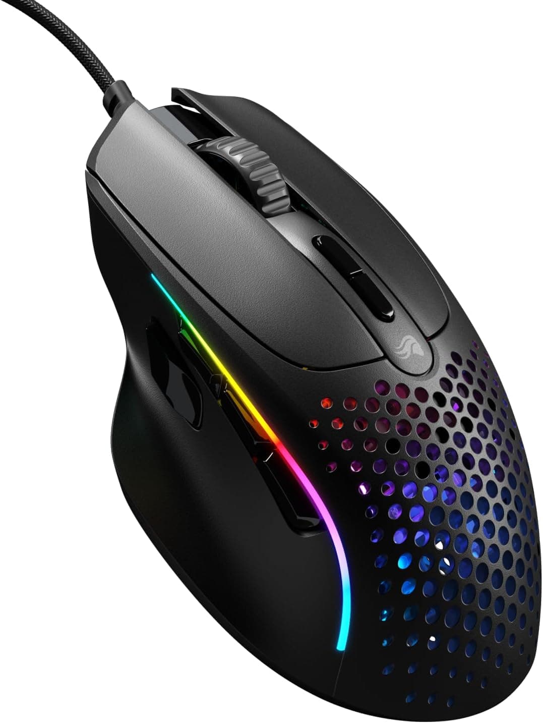 Glorious Gaming Model I 2 Wired: rato para jogos com cabo, 9 botões programáveis (2 intercambiáveis), 66 g super leve, sensor ótico 26 k, interruptores de 80 m, de cliques, MMO/MOBA/FPS, preto