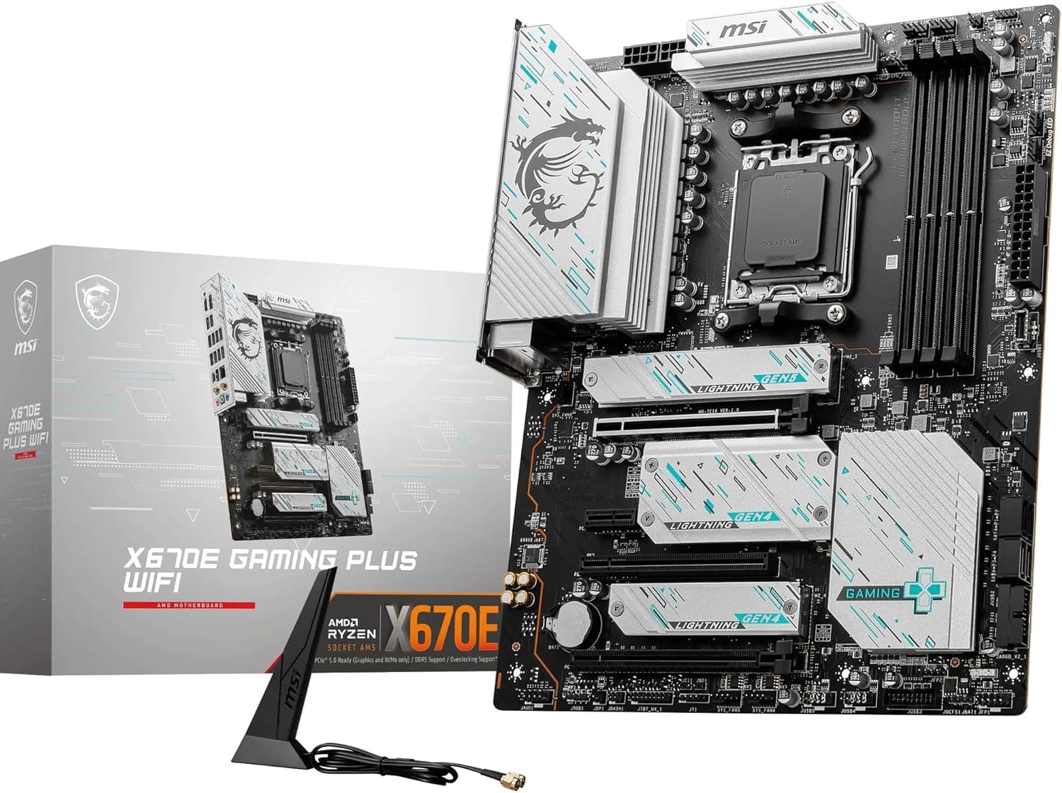 MSI X670E Gaming Plus WiFi | Motherboard ATX para processadores AMD Ryzen com suporte DDR5 PCIe 5.0 M.2 Wi-Fi 6E e Bluetooth 5.3