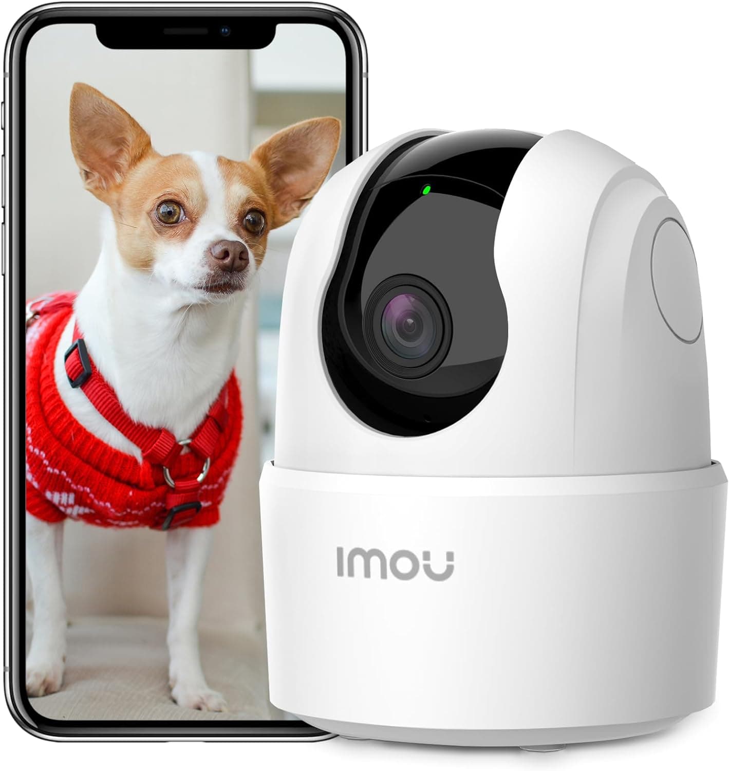 Imou 4MP Câmara de vigilância WiFi interior para animais de estimação, 360° câmara IP Wi-Fi com detecção de humano, visão noturna, áudio bidirecional, controlo remoto, modo de privacidade, compatível