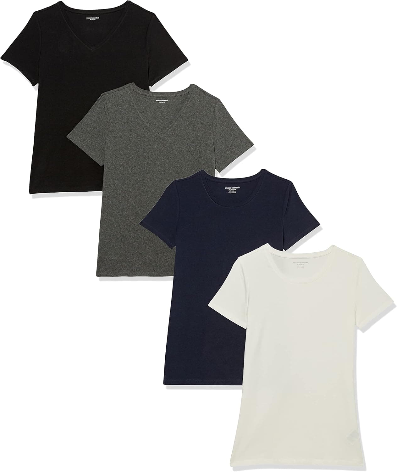 Amazon Essentials T-shirts para mulher, pack de 4