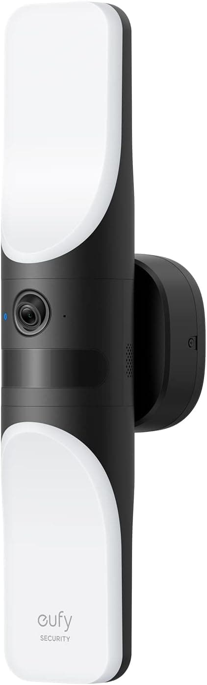 eufy Security Wired Wall Light CAM S100, câmara de segurança para exteriores, câmara 2K com iluminação de 1200 lúmenes, luz ativada por movimento, IP65, resistente à água, sem taxas mensais