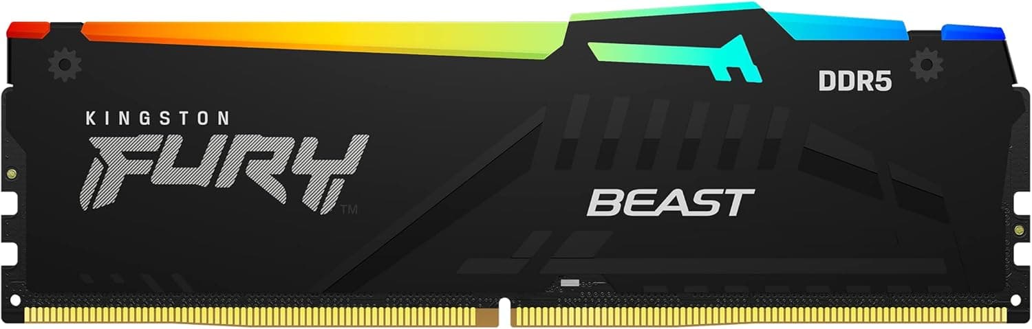 Kingston FURY Beast Preto RGB EXPO 64 GB (2 x 32 GB) 6000 MT/s DDR5 CL36 DIMM memória gamer para computadores de mesa kit de 2 - KF560C36BBEAK2-64