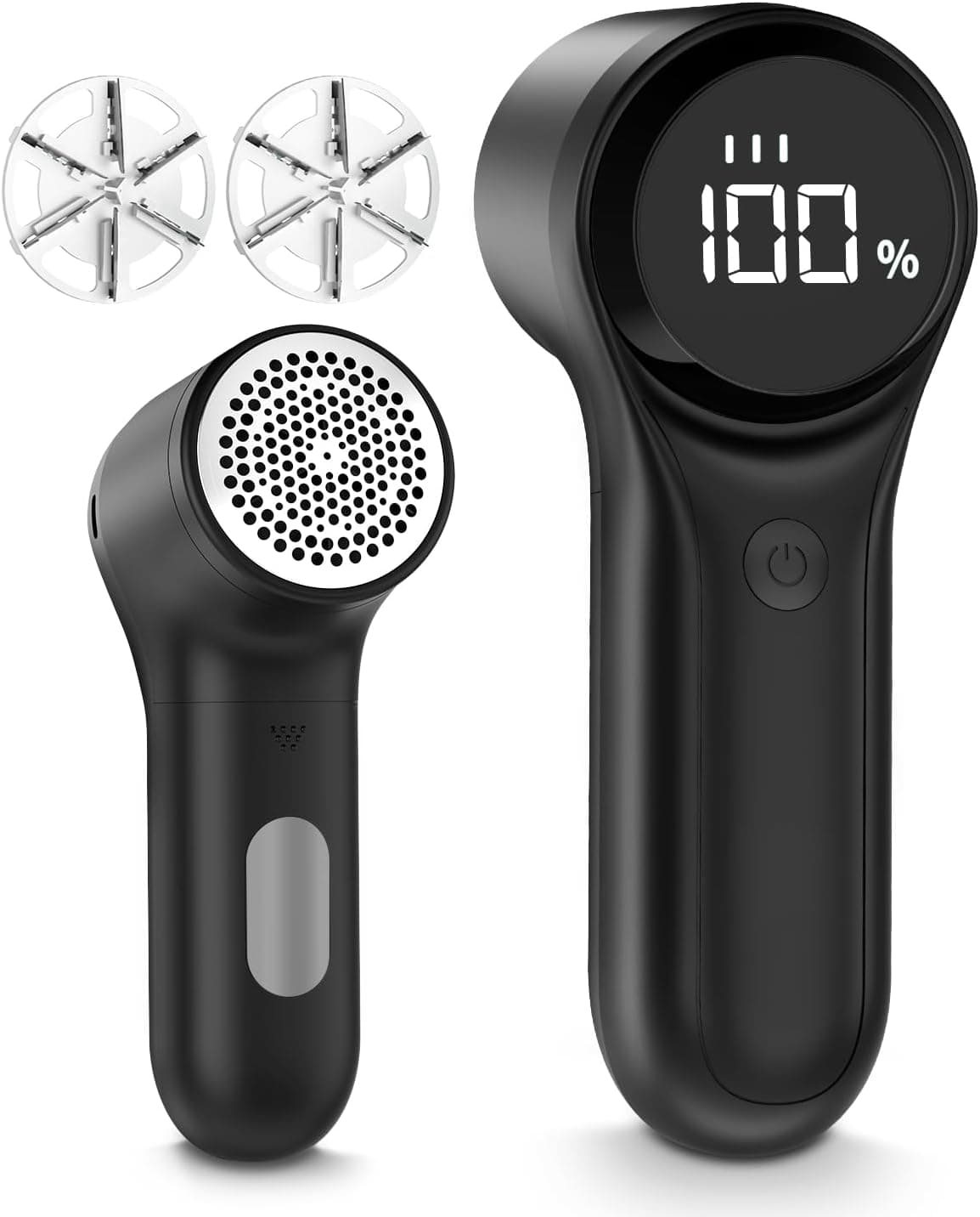 BZGG Removedor de borbotos elétrico recarregável, tela LED, máquina remover pelos, para roupa elétrica de 1200 mAh, 3 velocidades ajustáveis remove as bolas da roupa com 6 lâminas, preto