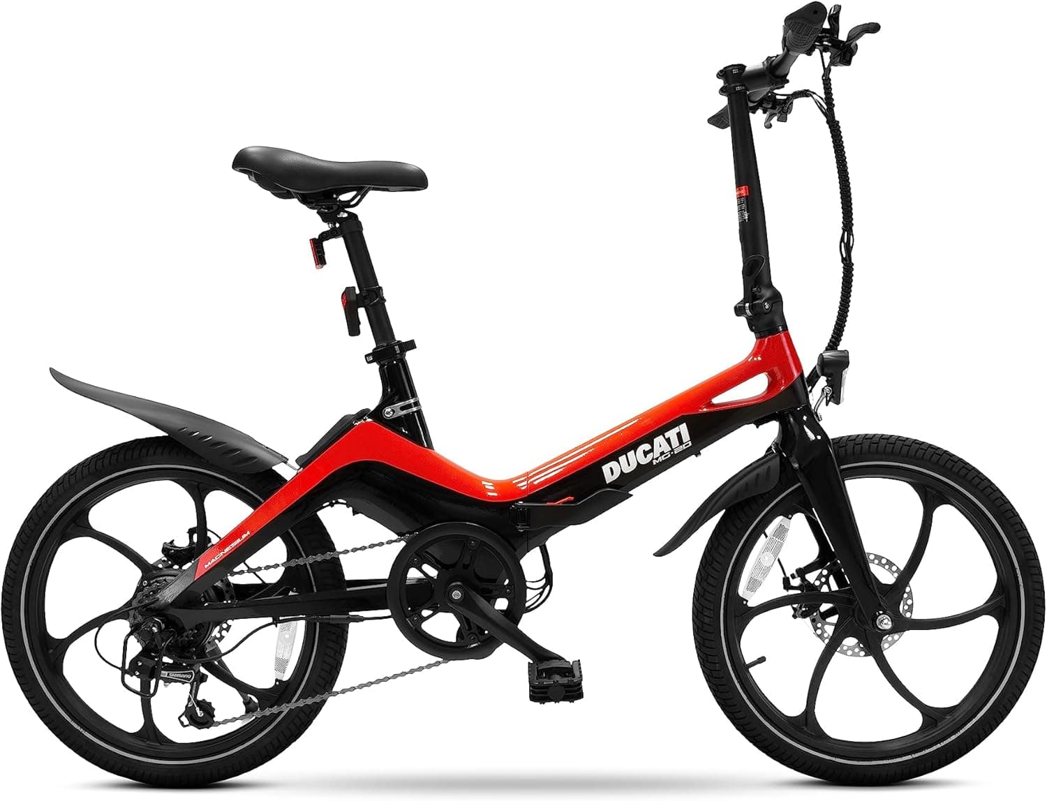 Ducati Mg20 Bicicleta elétrica de cidade, unissexo para adulto, 20 polegadas, vermelho, tamanho único