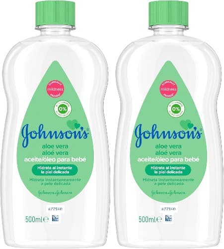 Johnson's Baby Aloe Vera | Óleo hidratante para bebé com aloé vera, 500 ml, hipoalergénico para toda a família