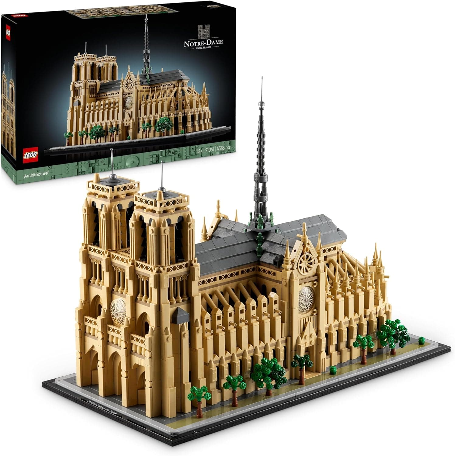 LEGO Architecture Notre-Dame de Paris 21061 – Conjunto para construção adulta | Catedral histórica francesa | Presente para todos