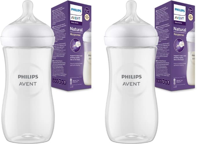 Philips Avent Biberón Natural Response: biberón de 330 ml sin BPA para bebés a partir de 3 meses (modelo SCY906/01)