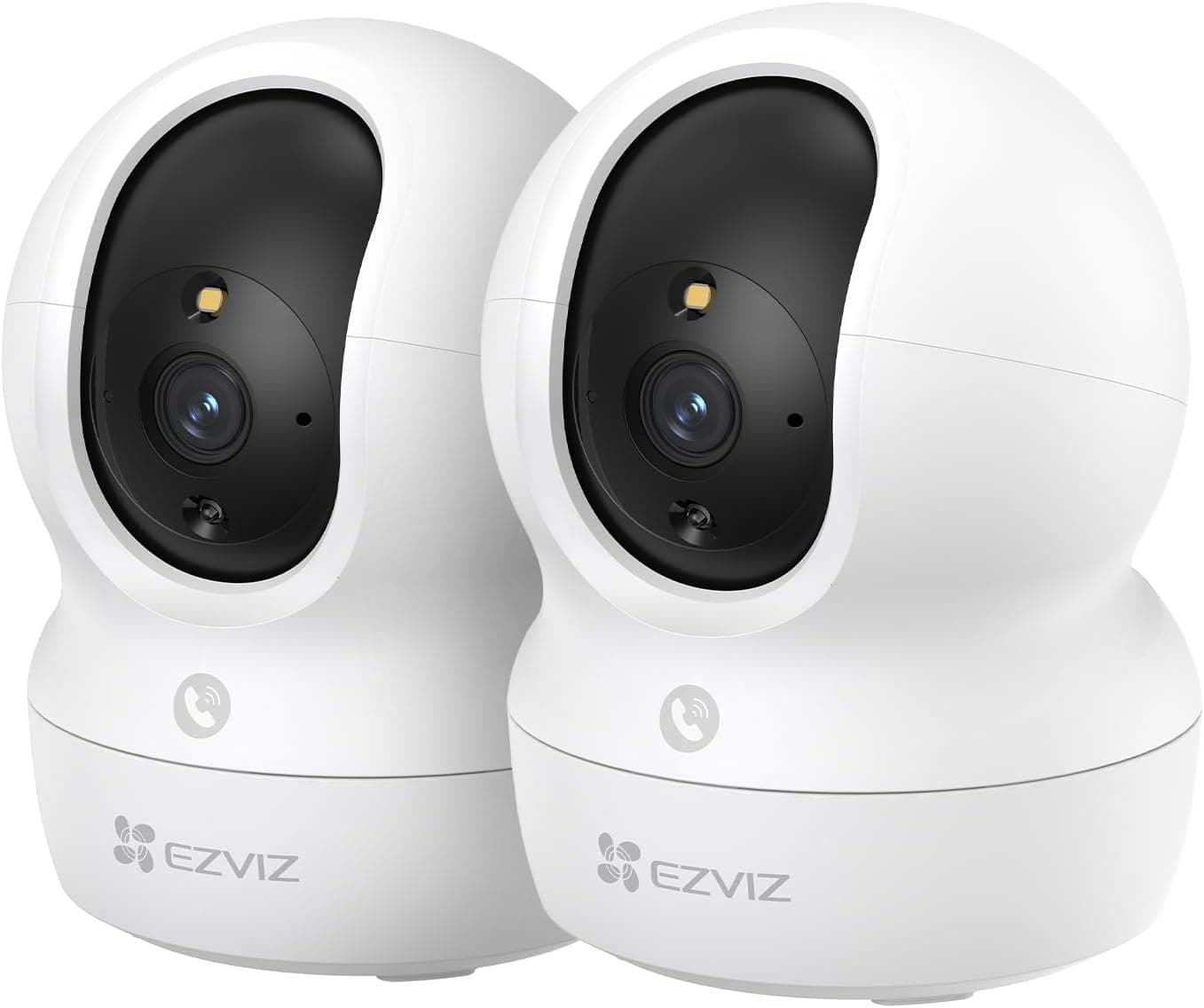 EZVIZ 2pk CP1 2K Câmara de vigilância Wi-Fi interior com rastreamento automático, câmara IP domicílio WiFi 360° para bebé com visão noturna cor, detecção humana, chamada bidirecional, suporta 512 GB
