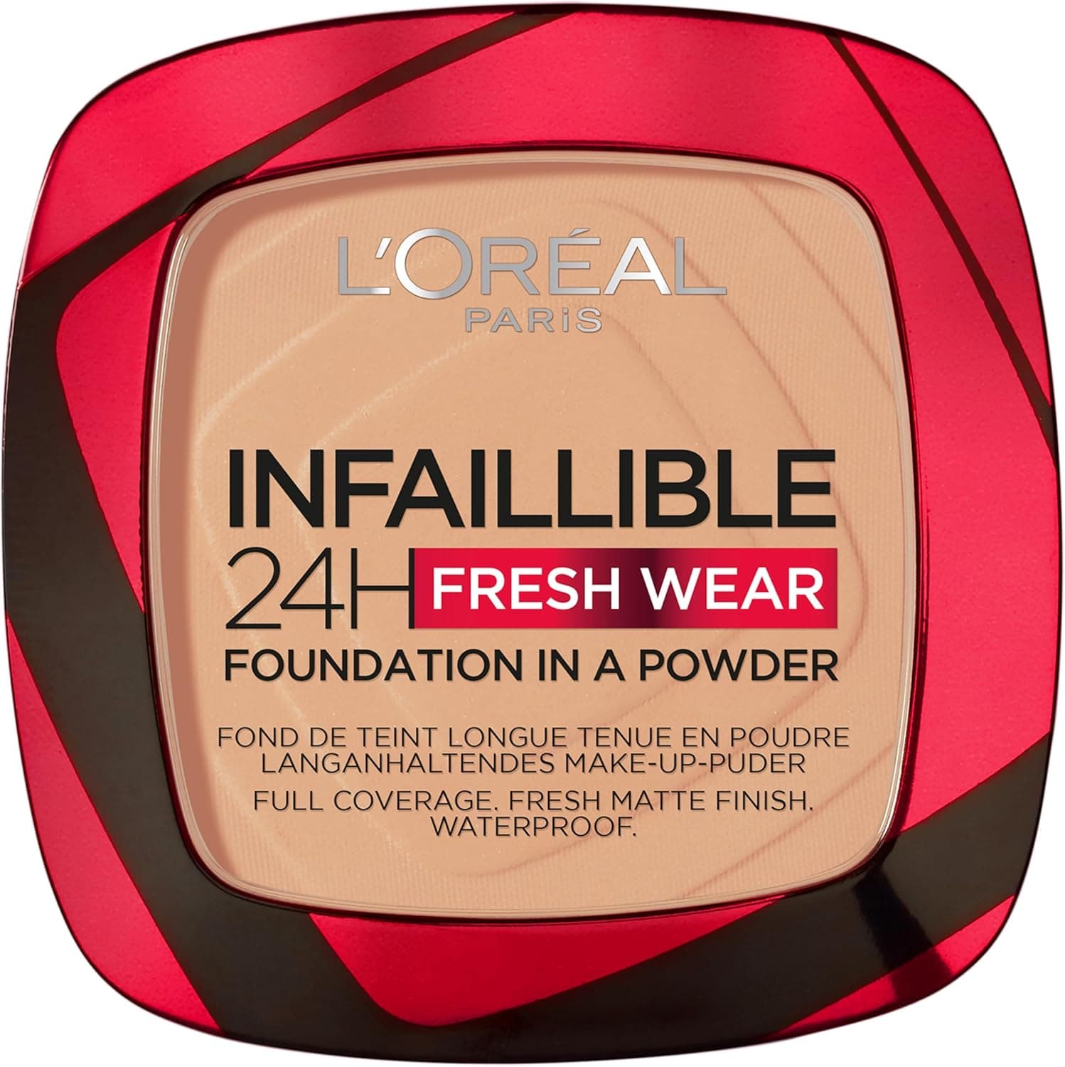 L'Oréal Paris Pós compactos mate infalível 24 H, longa duração, cobertura média-alta, resistente à água, tom: 245 Golden Honey, 50 g