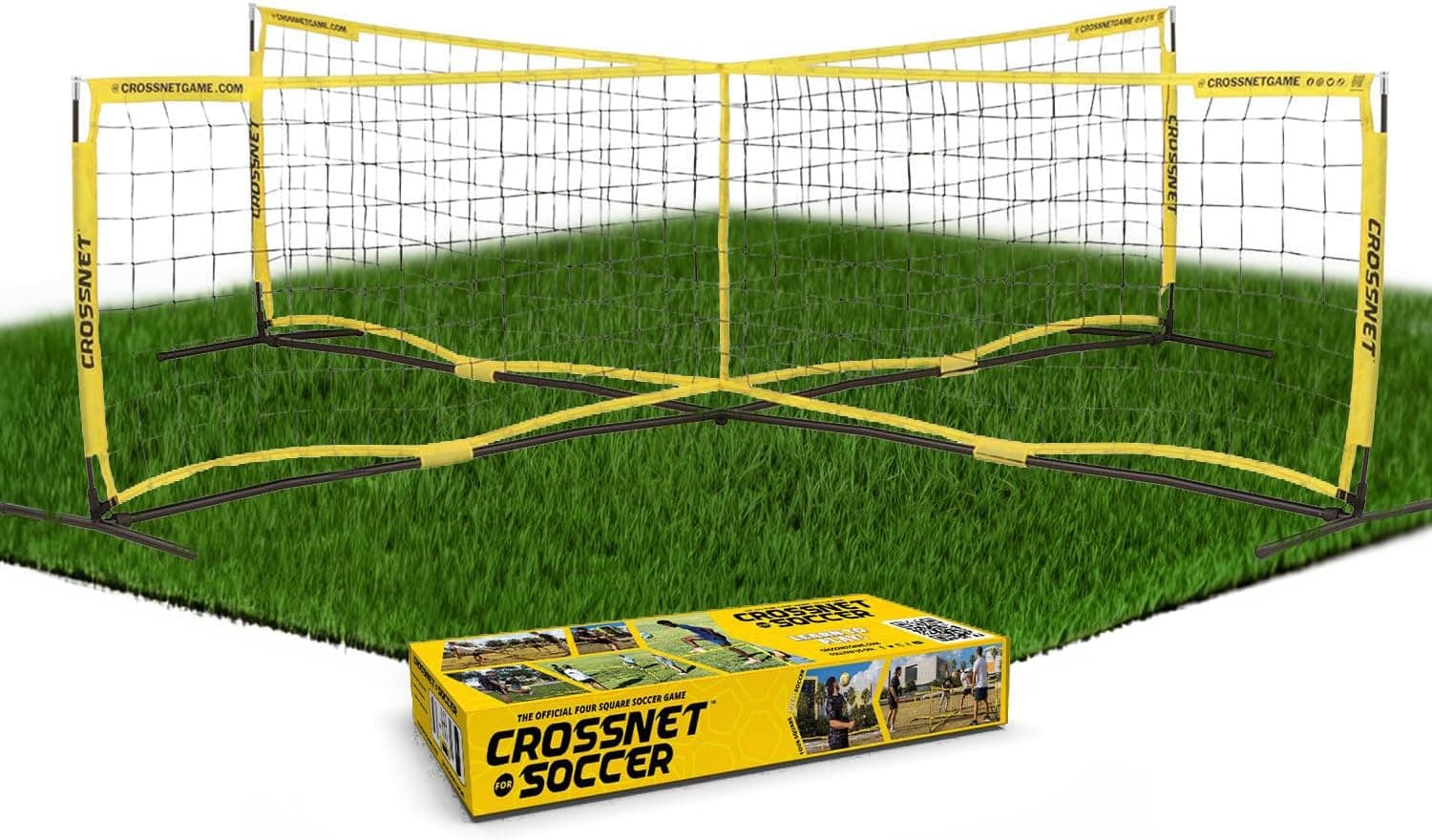 CROSSNET Four Square Soccer | Rede de futebol para jogos de quatro quadrados ao ar livre