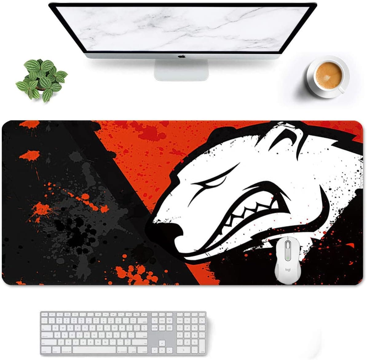 GrimClub Tapete de rato para videojogos, tamanho grande, 70 x 30 cm de espessura, 3 mm, durável, antiderrapante, com base de borracha e bordas costuradas, tapete de rato para jogadores, escritório 