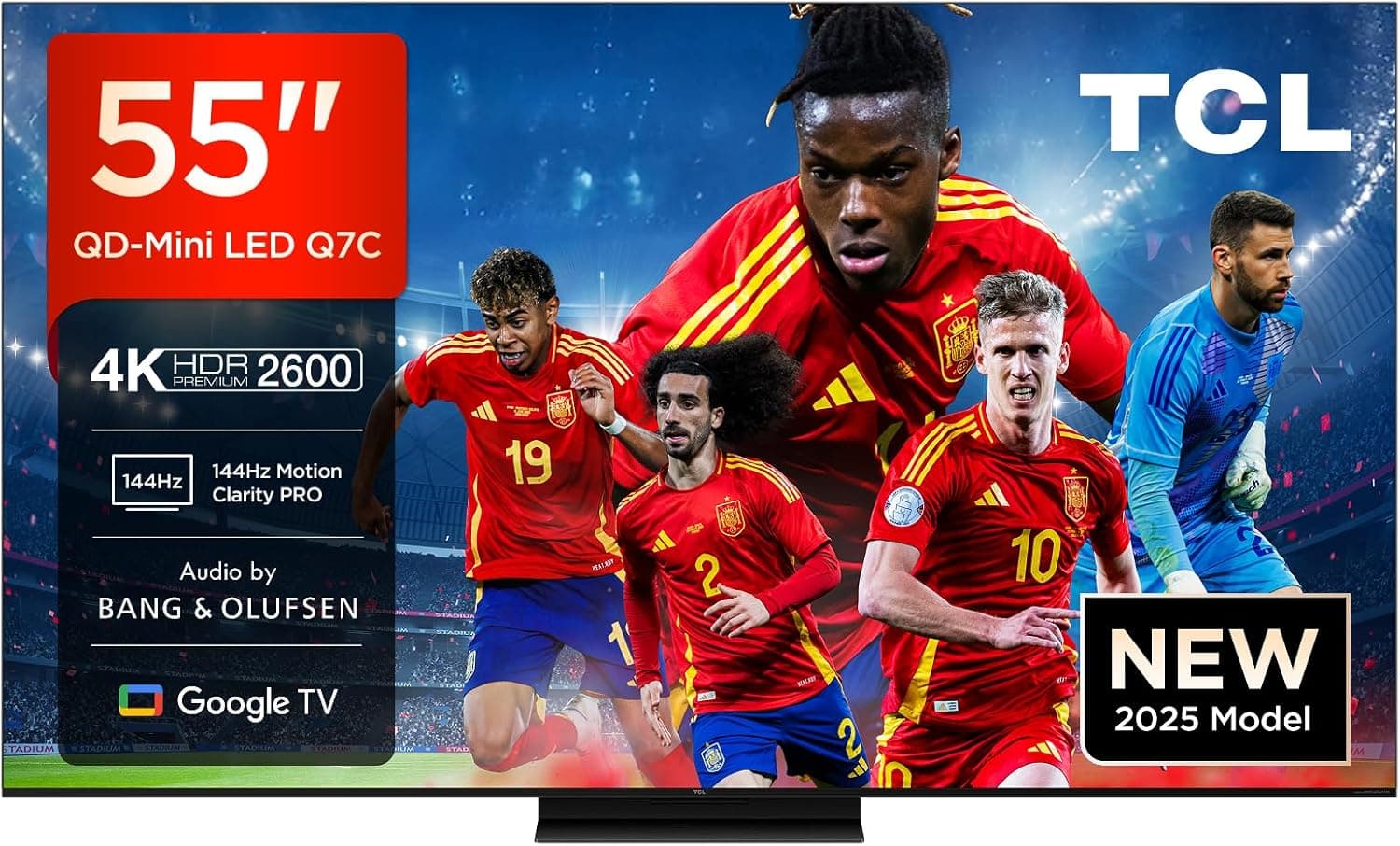 TCL Q7C 55 QD-Mini LED | Smart TV 4K 55 polegadas com Google TV Dolby Vision IQ Dolby Atmos e painel 144Hz