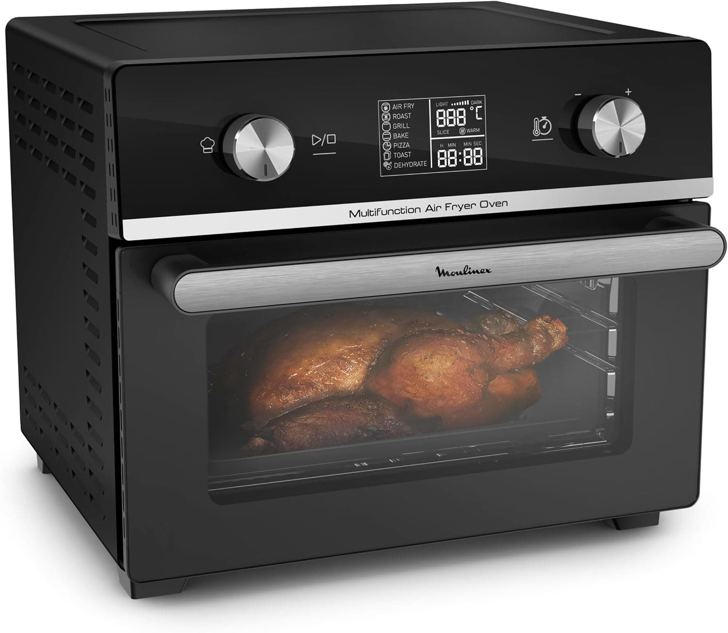 Moulinex Easy Fry Air Fryer Oven 20 L, Forno e fritadeira a ar, capacidade de 20 l, economiza até 70% de energia, 10 programas automáticos, tecnologia Extra Crisp, ecrã digital, preto, AL6058