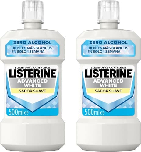 Listerine Advanced White Sabor suave, 500 ml x 2
