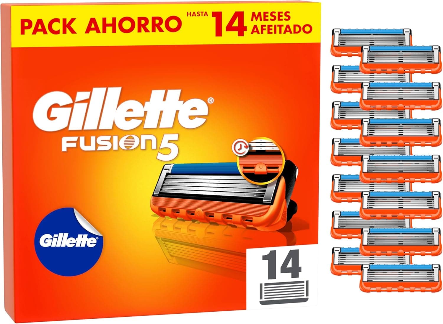 Gillette Fusion5 14 peças de reposição para máquinas de barbear para homem autocolante Gillette