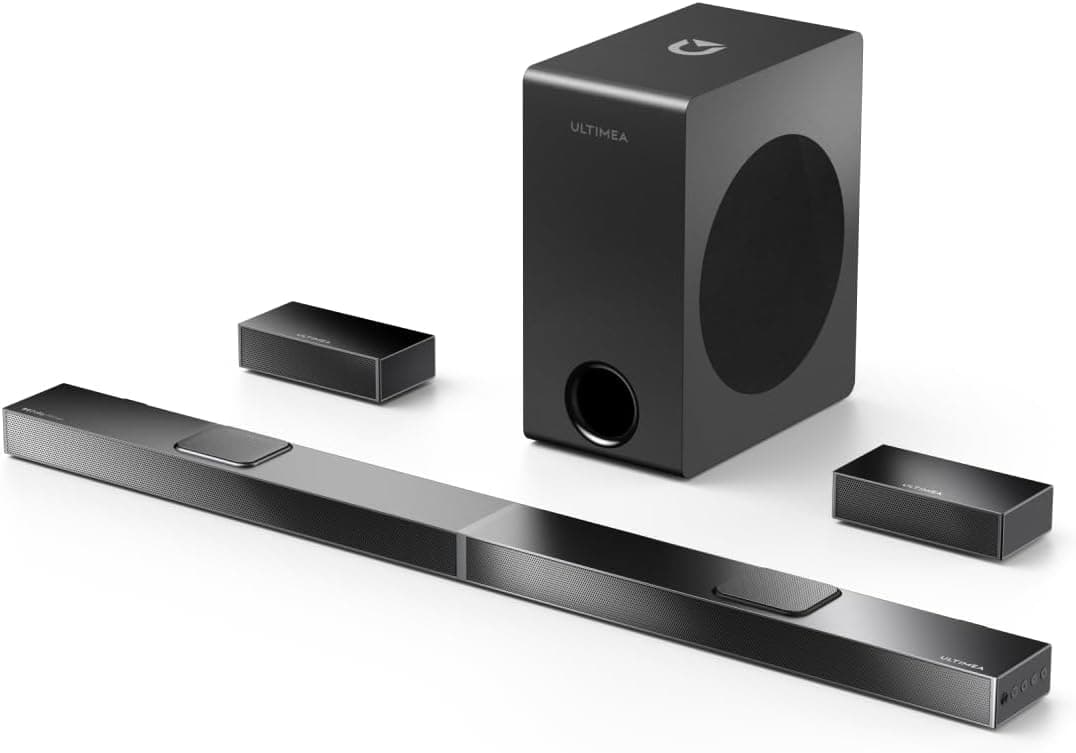 Barra de som Nova S80, Dolby Digital 5.1.2, barra de som TV com poderoso subwoofer sem fios de 8 polegadas, Sound Blaster com 2 altifalantes verticais, Surround Soundbar para 4K HDR, Bluetooth