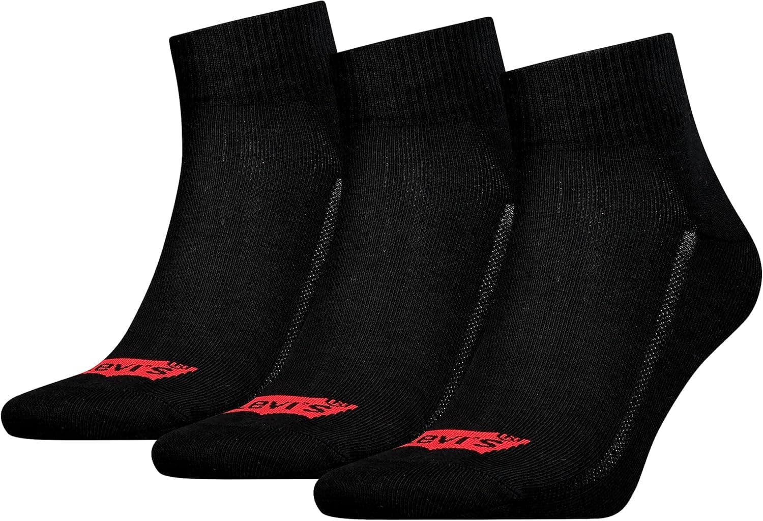 Levi's Quarter Meias unissexo para adulto, pack de 3 pares
