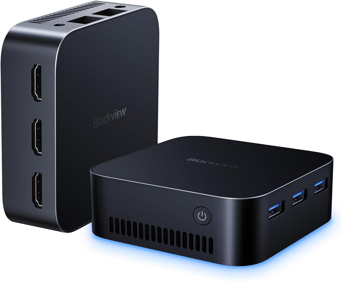 Blackview MP80 Mini PC Intel 12th N95 (até 3,4 GHz), 16 GB LPDDR5 512 GB M.2 SSD Mini computador de secretária, compatível com LAN dupla, 3 x HDMI, USB 3.0, WiFi 2.4/5G, 4K UHD