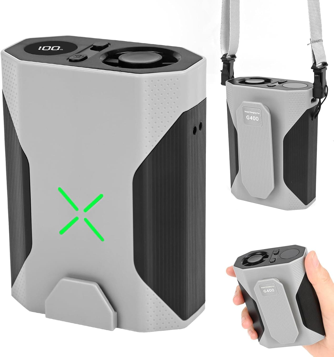 ZWOOS Ventilador Portátil | Ventilador recarregável de cintura, pescoço ou mesa com clip USB 4500 mAh para casa e atividades ao ar livre