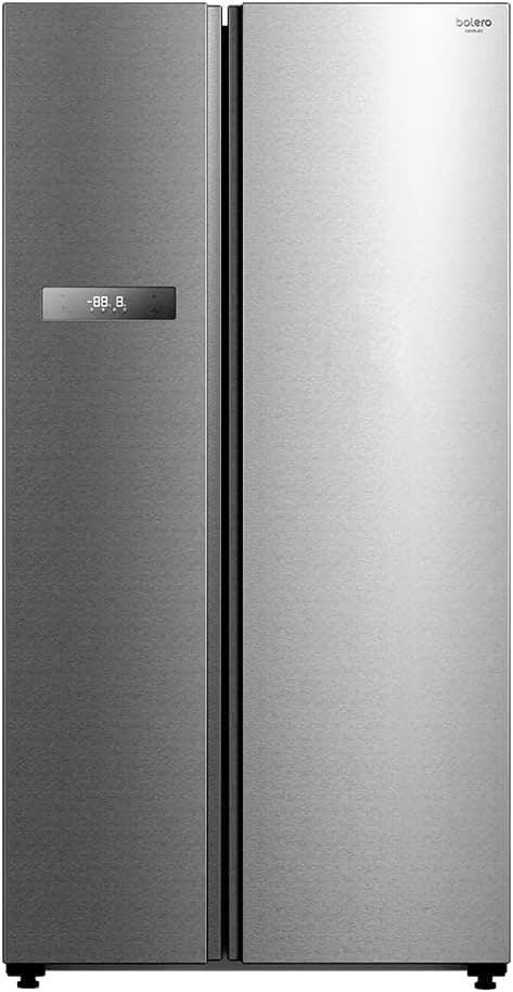 Cecotec Frigorífico americano 2 portas Bolero CoolMarket SBS 592 Inox. 592 litros, 177,5 cm de altura e 91 cm de largura, baixo consumo, motor de inverno, sem rost, congelação ultra-rápida