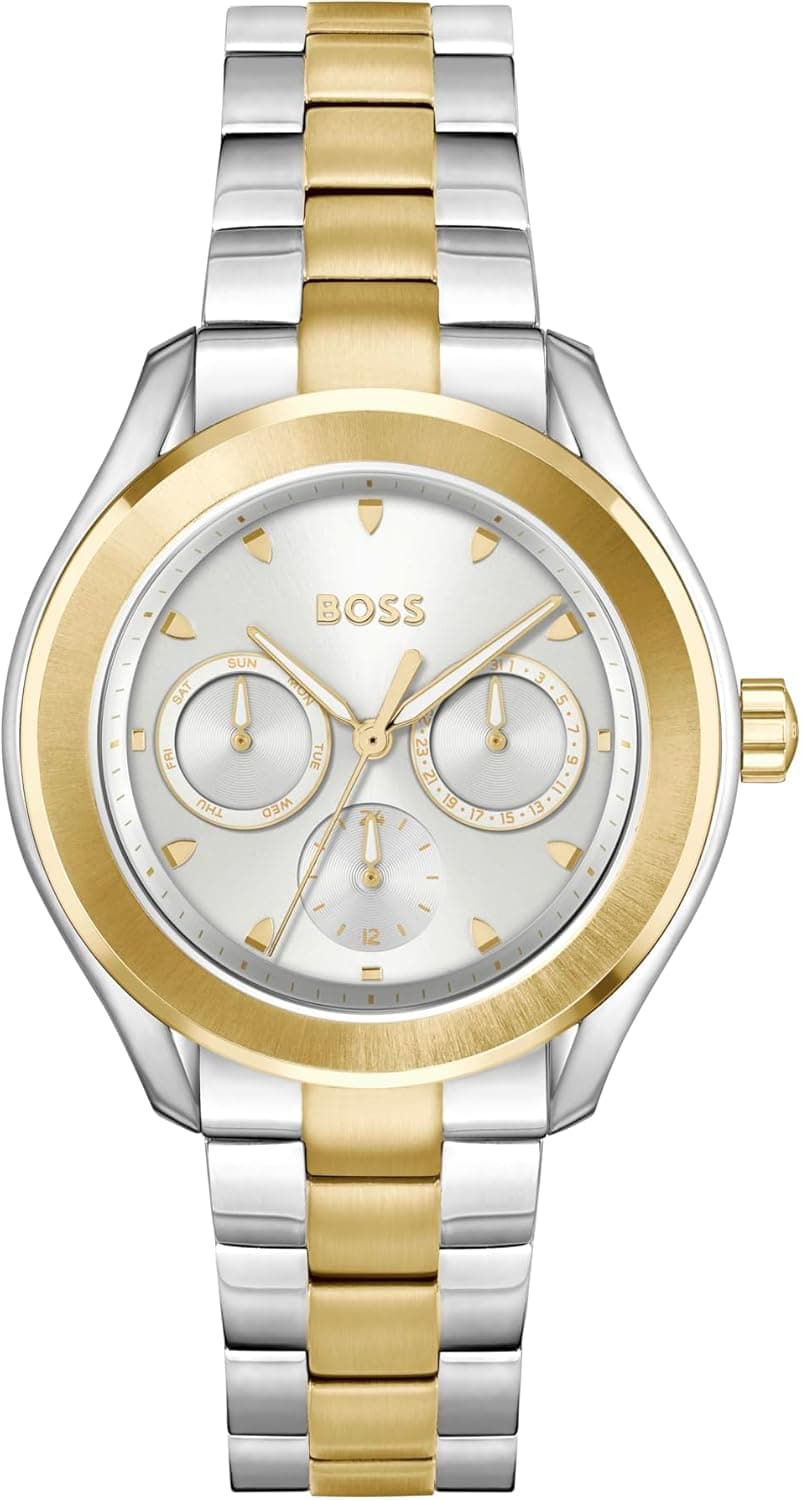 BOSS Relógio analógico de quartzo multifuncional para mulher coleção LIDA Collection com correias em aço inoxidável