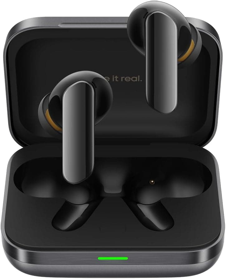 REALME Buds Air 7 Pro Auriculares sem fios Bluetooth, capacetes sem fios Bluetooth 5.4 com Hi-Fi estéreo, 53 dB auriculares cancelamento de ruído ENC, IP55 Tipo C, cinzento