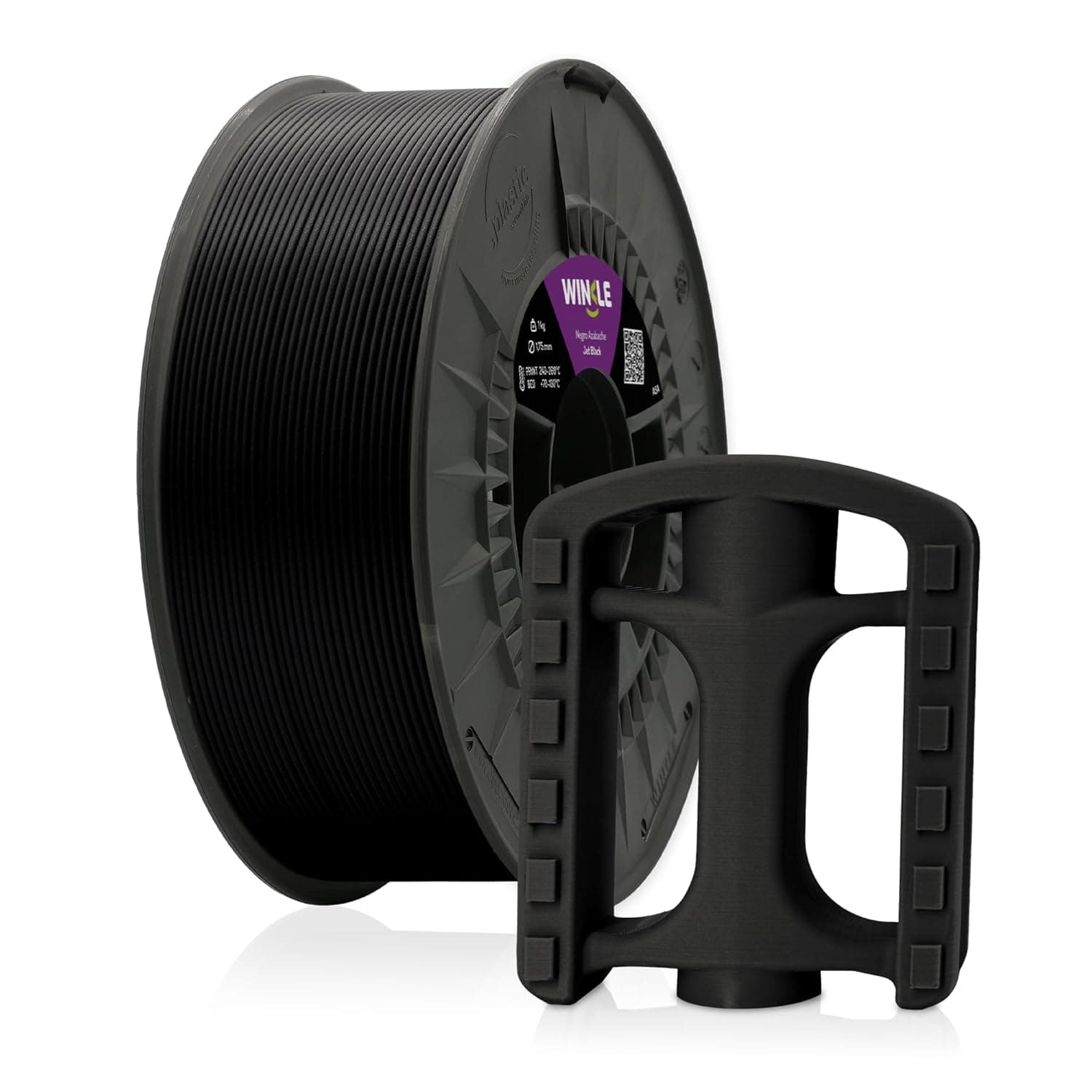 WINKLE Filamento ASA preto azabache | Filamento impressora 3D, filamento ASA 1,75 mm 250 g, ASA preto, compatível com a maioria das impressoras 3D, precisão dimensional, resistente | bobina 250 g