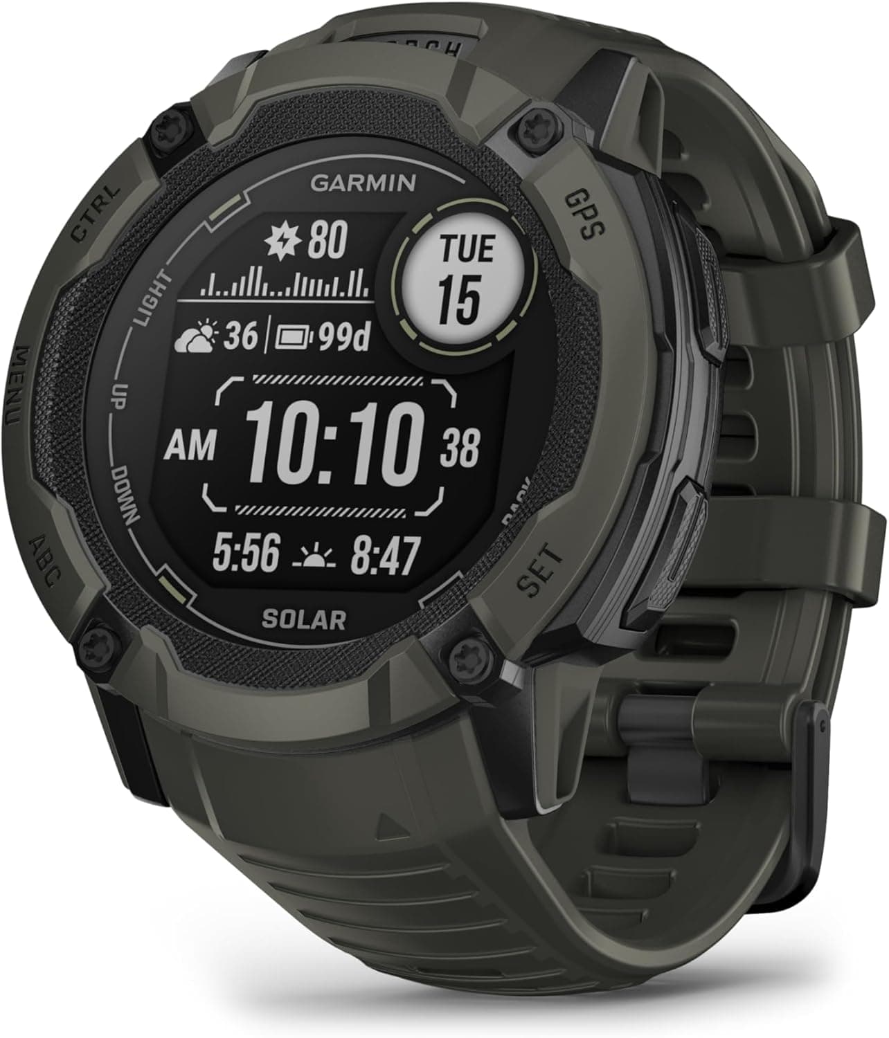 Garmin Instinct 2X Solar, relógio inteligente com GPS resistente à água, carregamento solar, funções desportivas, polimetria, pontuação de sono e notificações do smartphone