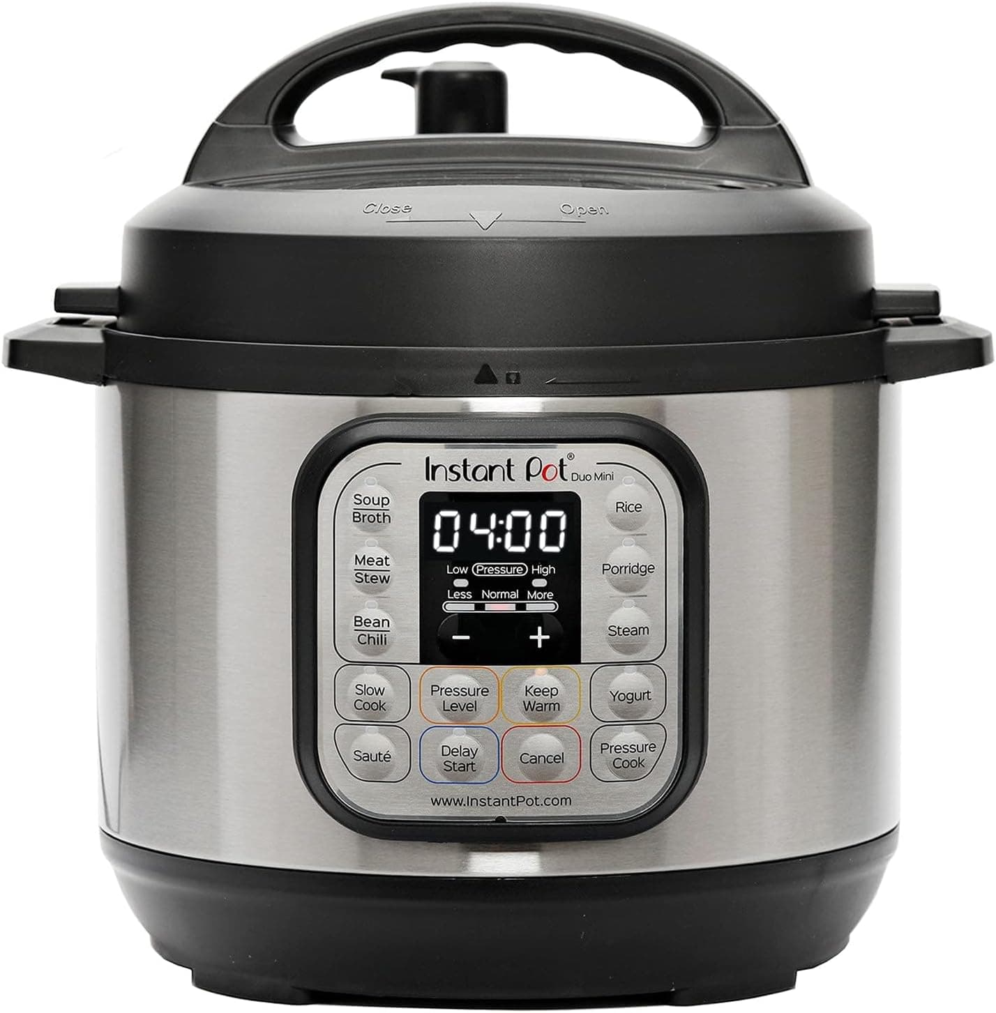 Instant Pot Duo Panela inteligente 7 em 1, panela de pressão, cozimento lento, arroz, frigideira de cozinha, iogurte, vaporizador e aquecedor de alimentos, 3 L, aço inoxidável