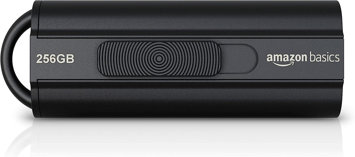 Amazon Basics - Memória flash USB 3.1 de 256 GB, velocidade de leitura de até 130 MB/s, preto