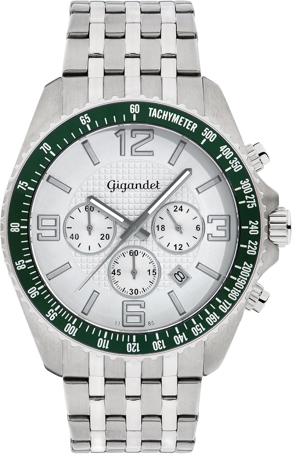 Gigandet Relógio cavalheiro cronógrafo quartzo analógico com pulseira de aço inoxidável Fast Track G12-002, Prata, Fast Track
