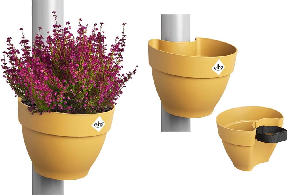 Elho Vibia Campana Drainpipe Clicker 40, Vaso para exterior, Ø 21,6 x A 16,3 cm