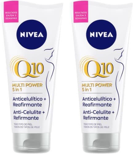 NIVEA Q10 Plus Gel-creme anticelulítico + reafirmante, para reduzir os sinais da celulite, cuidados corporais, 200 ml x 2
