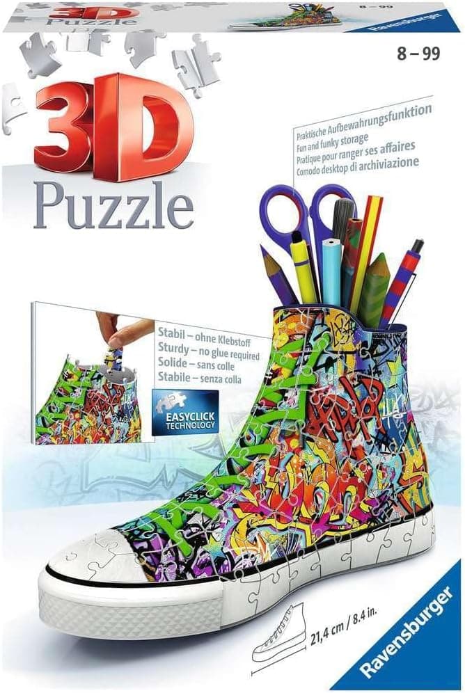 Ravensburger Puzzle 3D 12535 Graffiti Sneakers de , com forma de sapatilhas de desporto, de 108 peças