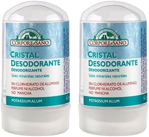 Corpore Sano Mineral Crystal | Desodorizante em pedra de alúmen 100% natural com proteção até 24 h vegan sem álcool ni perfume pack de 2