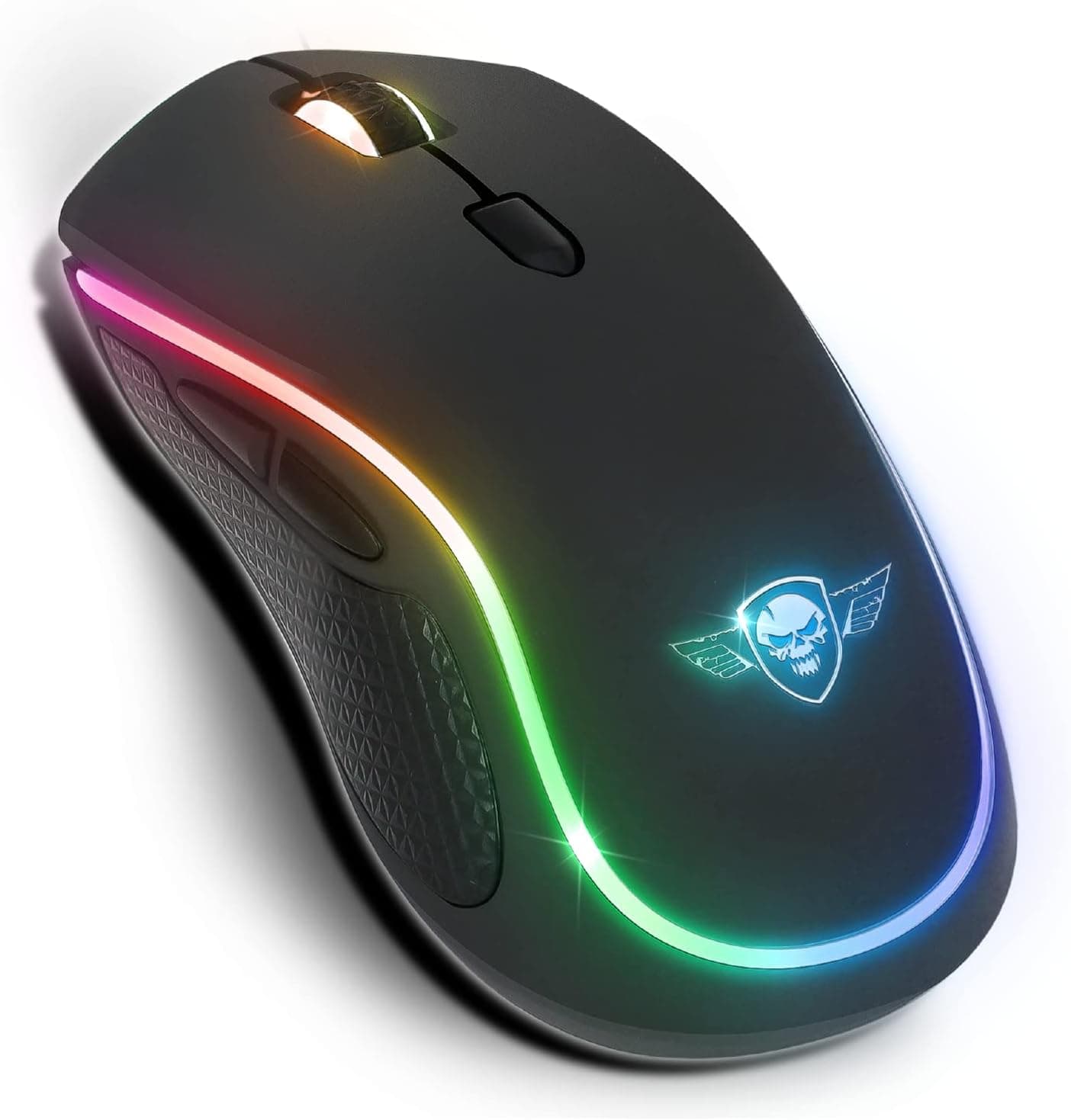 Spirit Of Gamer Pro M9, rato sem fios Gaming Simétrico, 6 botões programáveis, sensor ótico 4200 dpi, 6 efeitos de retroiluminação RGB personalizáveis