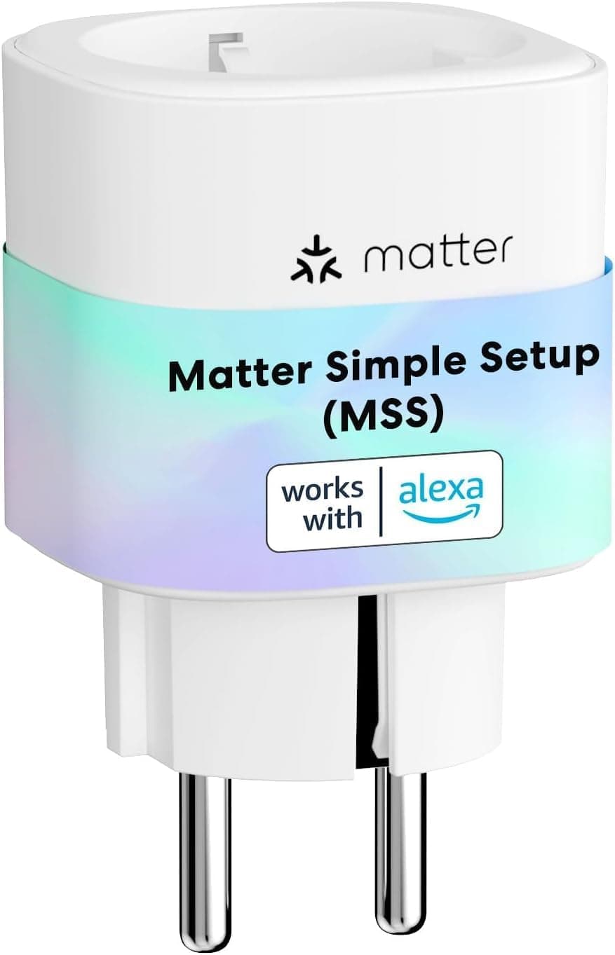 Meross Tomada inteligente Matter com consumo de energia, Wi-Fi tomada com Matter Simple Setup (MSS), mede a produção de painéis solares fotovoltaicos, suporte para Alexa, Apple Home e Google Home