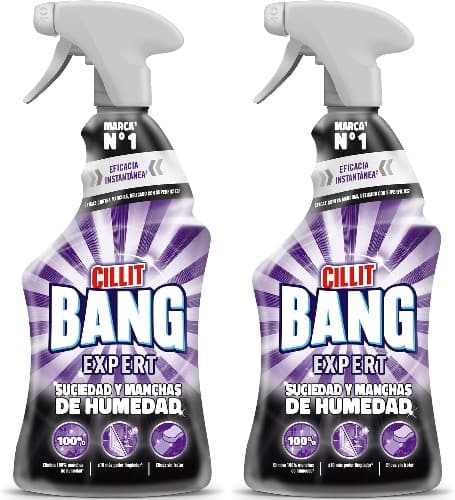 Cillit Bang Manchas de humidade e sujidade, limpeza potente juntas pretas, casa de banho, cozinha, formato spray, 750 ml x2