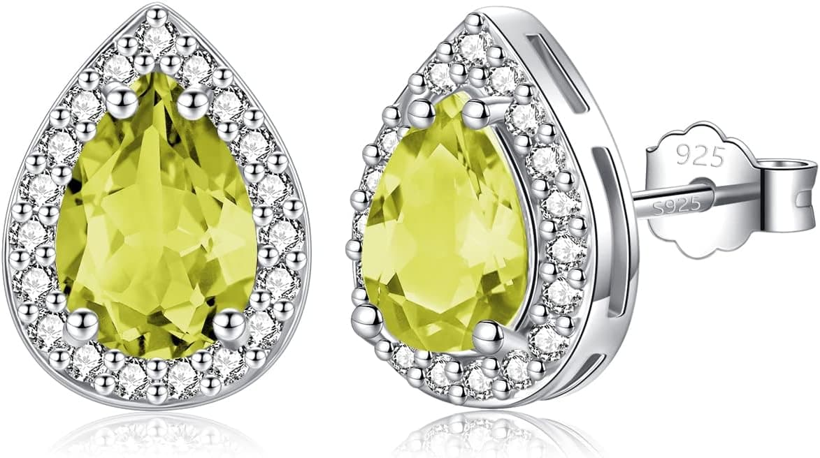 Brincos de prata para mulheres e meninas, brincos de prata de lei 925, banhados a ouro branco, forma de lágrima, zircónia cúbica