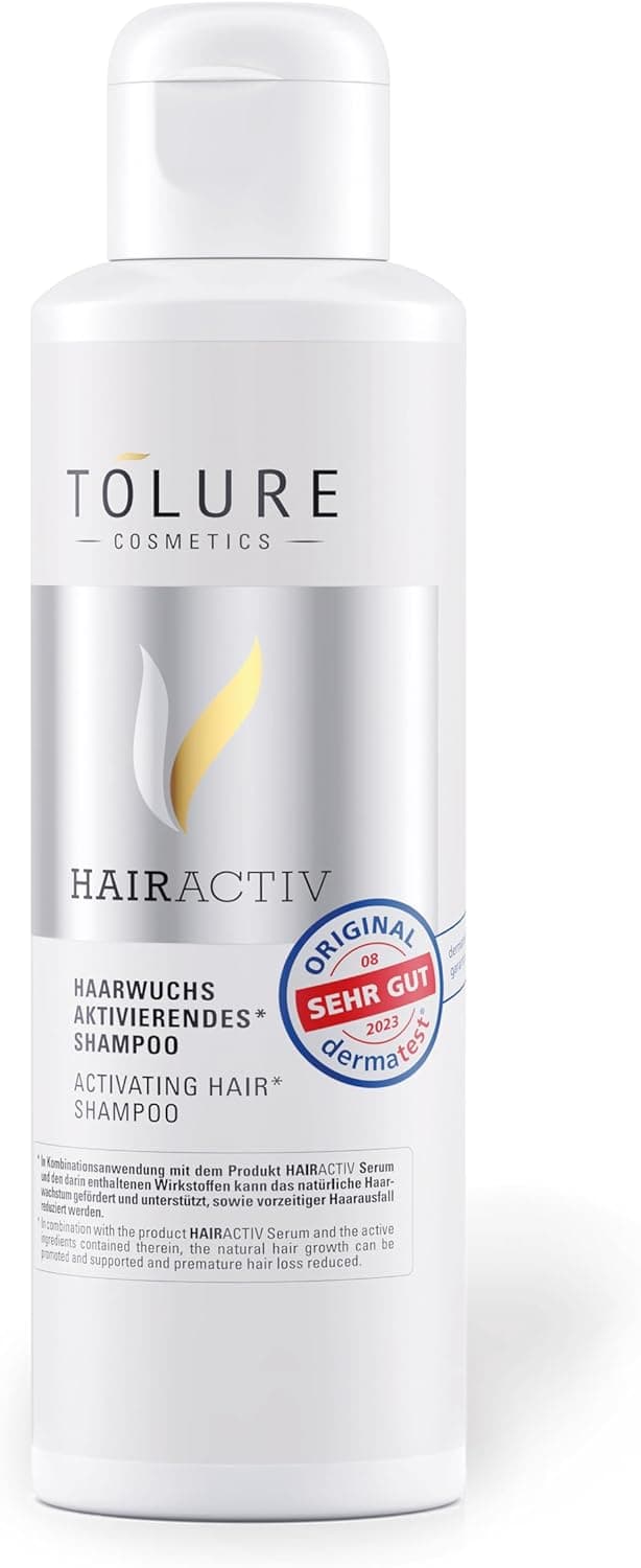 Tolure Hairactiv Shampoo para cabelos cheios e fortes, limpa suavemente e dá brilho, com fragrância de Aloe Vera